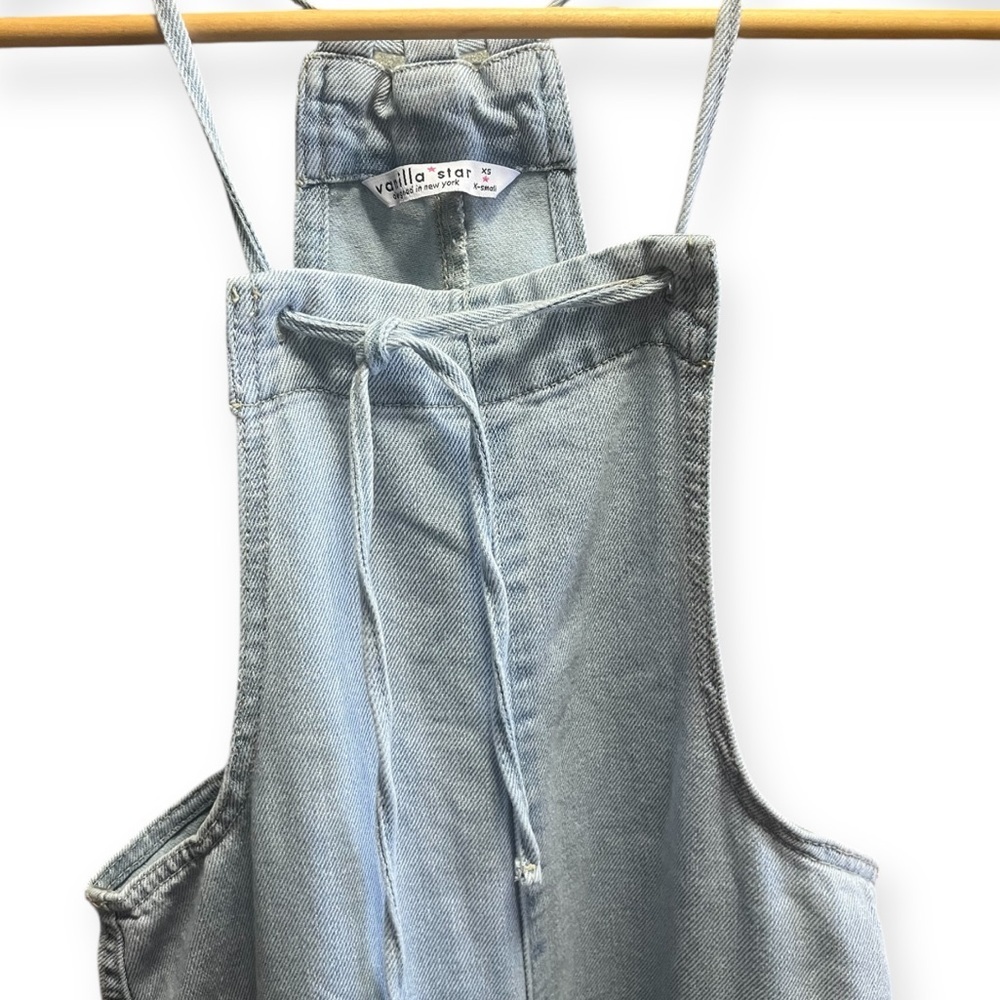 Vanilla Star Sky Blue Women's Denim Wide Leg Overalls | Jumpsuit - Picture 5 of 9